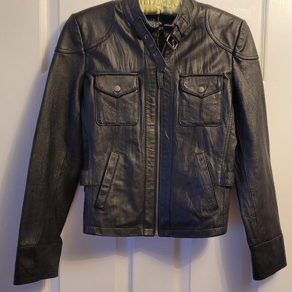URBAN BEHAVIOR  Black Leather Moto Jacket- New Condition! - Picture 3 of 9